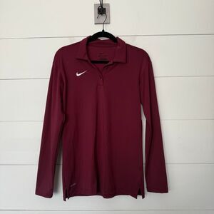 Nike Women’s Medium Maroon Long Sleeve Polo Shirt